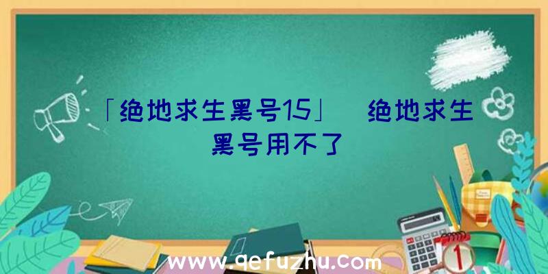 「绝地求生黑号15」|绝地求生黑号用不了